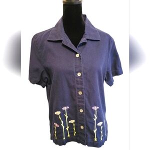 Karen Scott Floral Coneflower Top Small